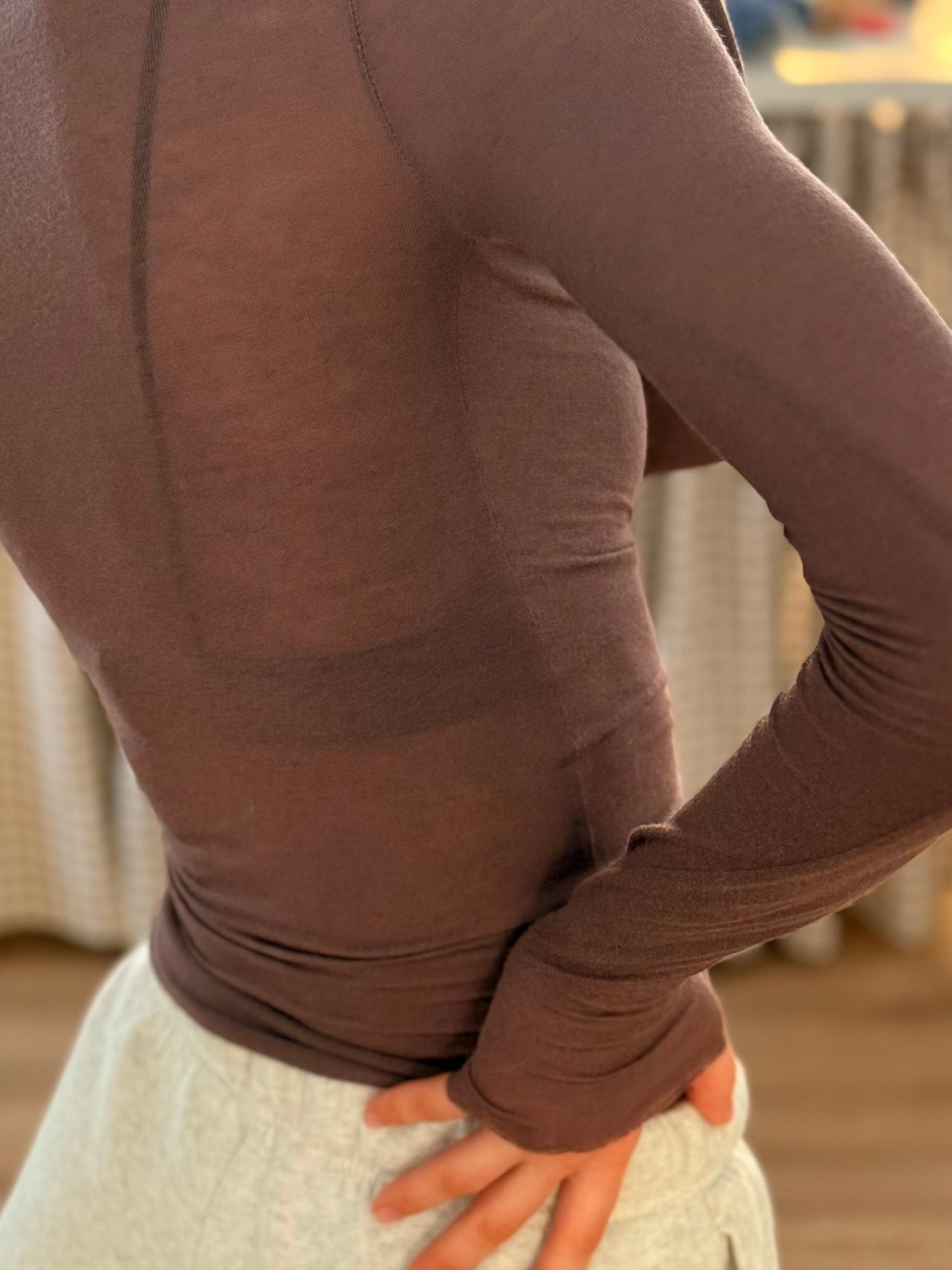 MODAL+CASHMERE WOOL LONGSLEEVE TOP