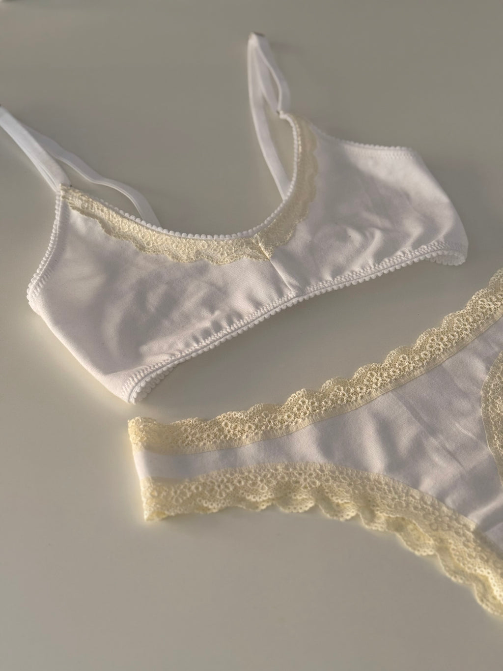 WHITE COTTON+LACE PANTIES
